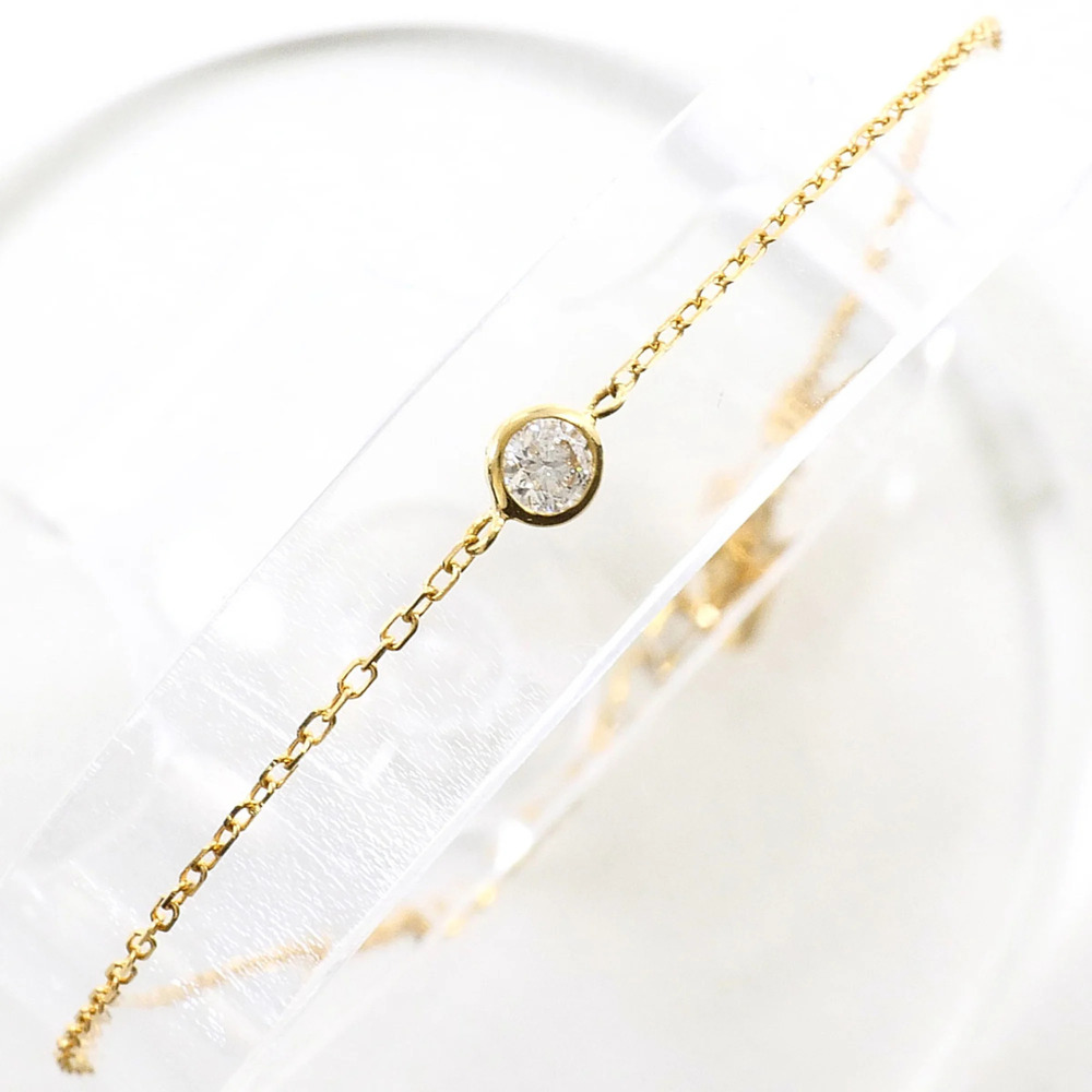 VINTAGE 18k Gold Diamond Charm Bracelet